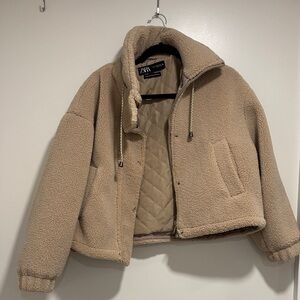 Zara Beige Sherpa Jacket